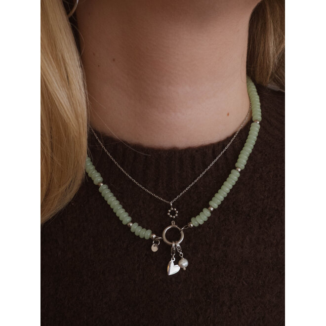 Ketting small open dots zilver