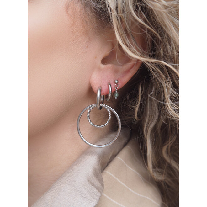 Oorringen britt big twisted zilver