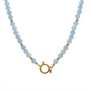 Ketting charlie 8mm lichtblauw goud