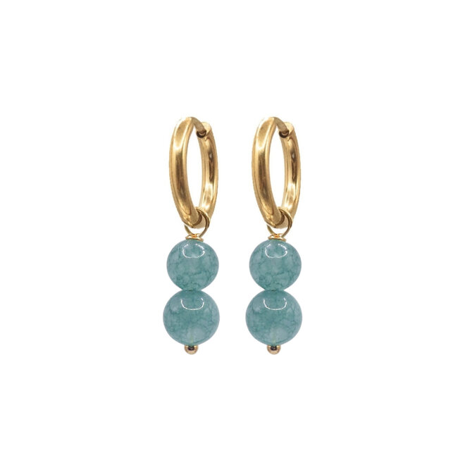 Oorringen (twisted) charlie 8mm groen goud