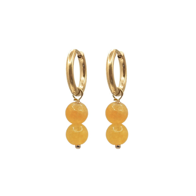 Oorringen (twisted) charlie 8mm geel goud