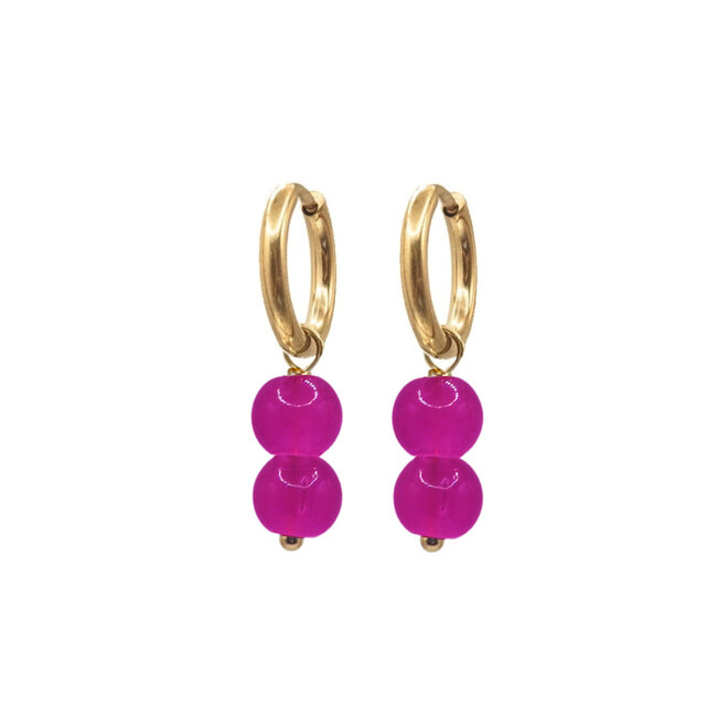 Oorringen (twisted) charlie 8mm paars goud