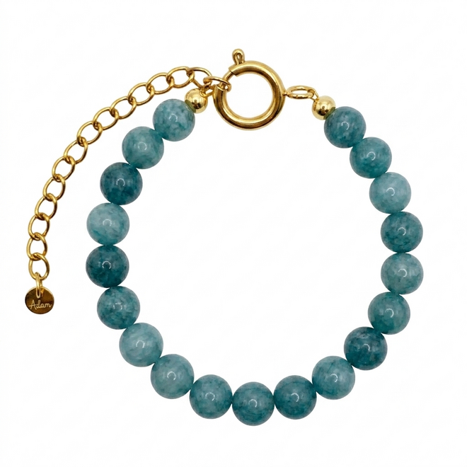 Armband charlie 8mm groen goud