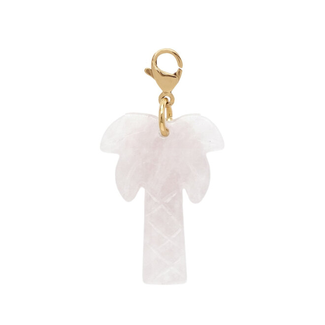 Charm palmtree bergkristal goud