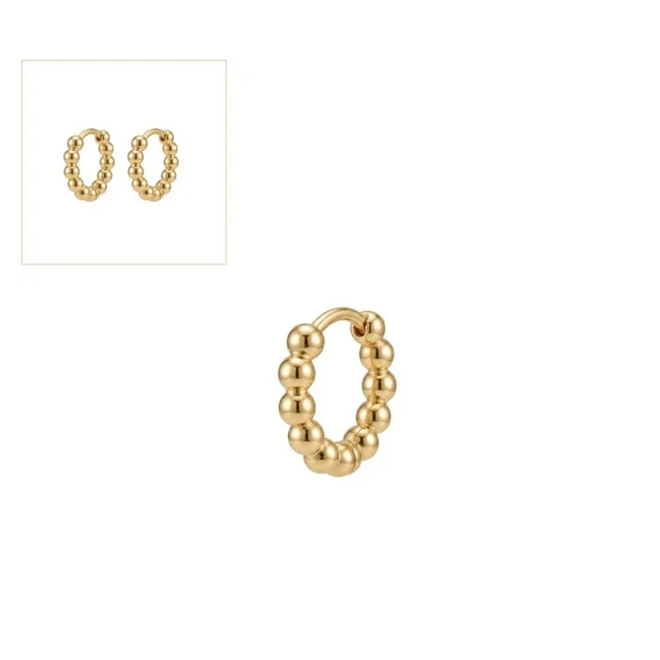 Creolen small dots goud
