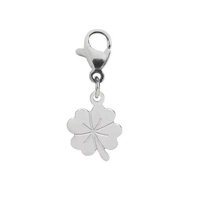 Charm klavertje zilver