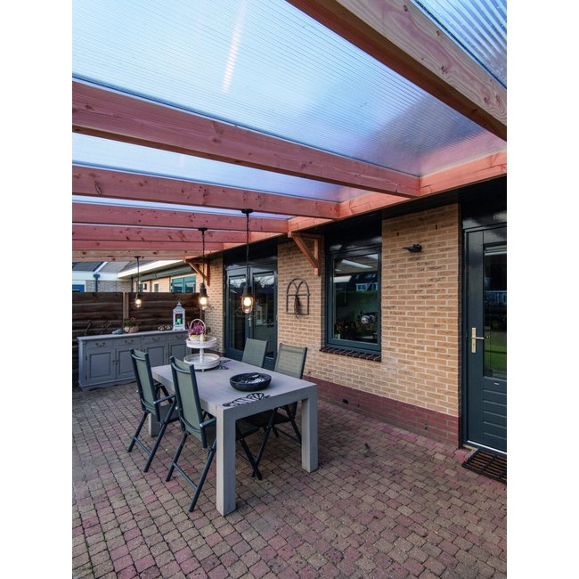 Douglas veranda met polycarbonaat | bouwpakket 3 x 6 meter