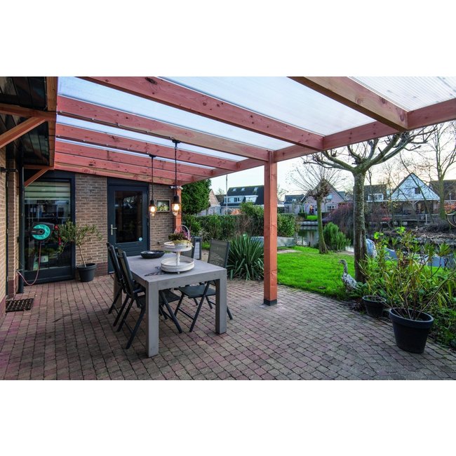 Douglas veranda met polycarbonaat | bouwpakket 3 x 4 meter