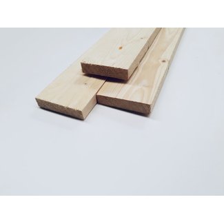 Vuren plank ruw 2,2x10 cm