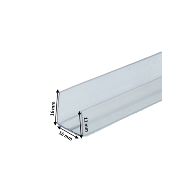 Kunststof U-profiel 16 mm