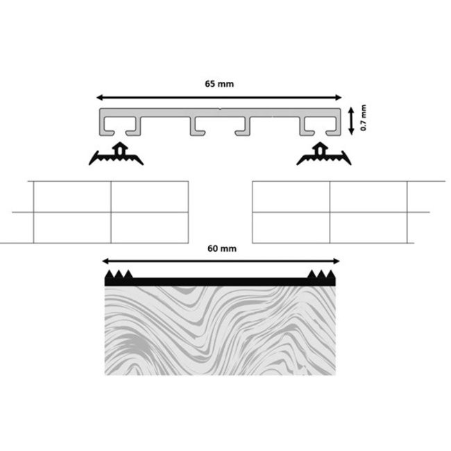Aluminium Multiverbinding® profiel 1-75 mm