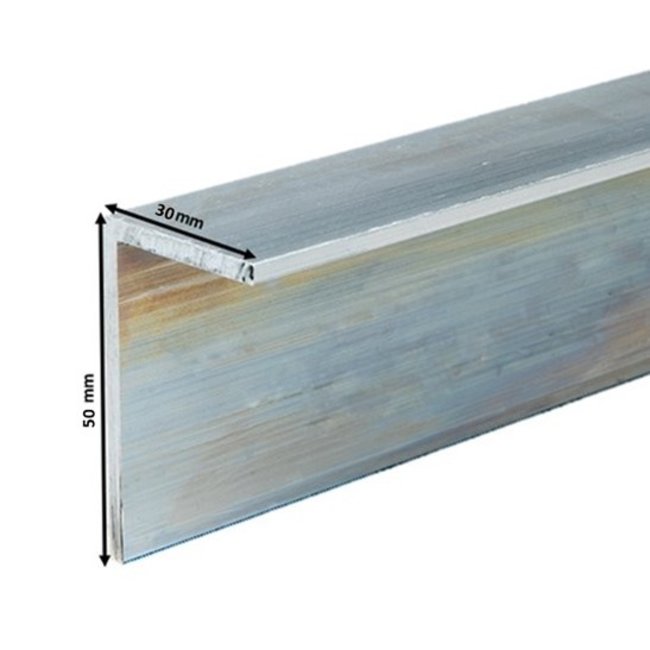 Aluminium hoekprofiel 50x30 mm