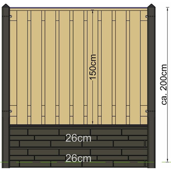 Betonpaal Geul diamantkop  10 x 10 x 280 cm wit/grijs