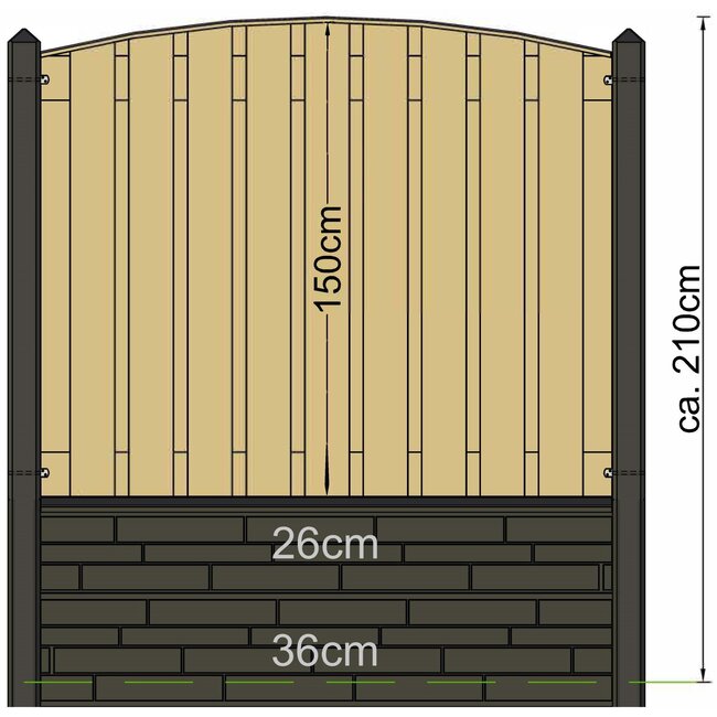 Betonpaal Geul diamantkop  10 x 10 x 280 cm antraciet