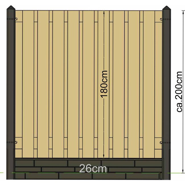 Betonpaal IJssel diamantkop 10 x 10 cm wit/grijs (190 en 280 cm)