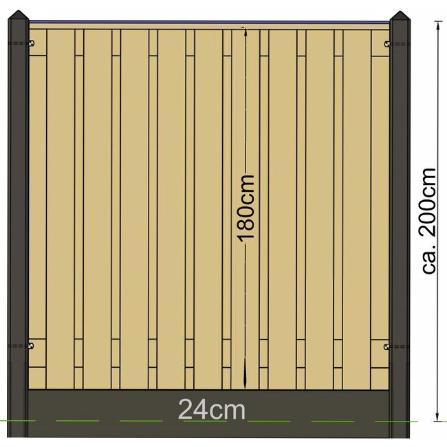 Betonpaal IJssel diamantkop 10 x 10 cm antraciet (190 en 280 cm)