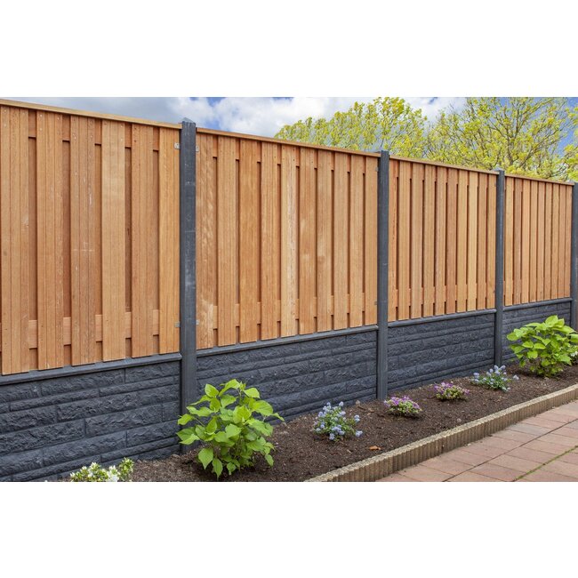 Betonplaat rotsmotief - wit/grijs - 184 cm