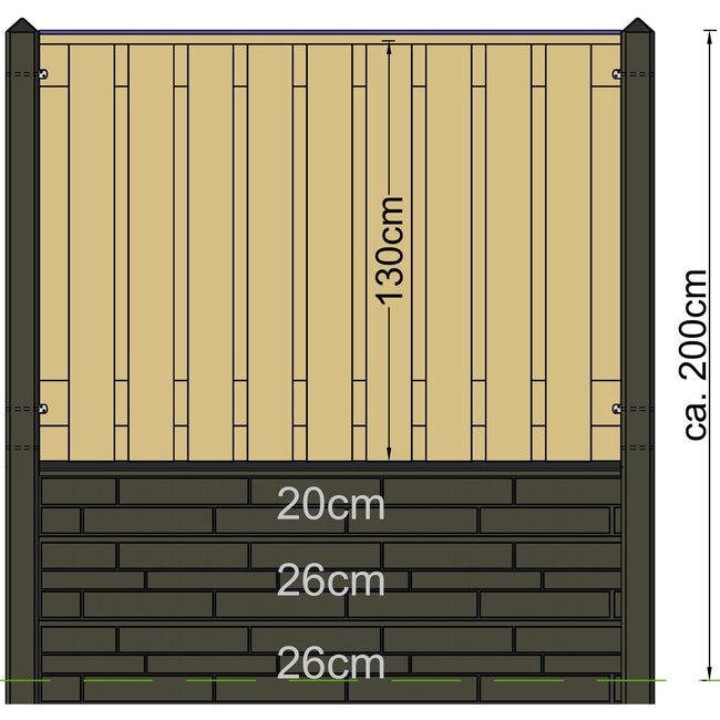 Betonplaat rotsmotief - Gecoat - 184 cm