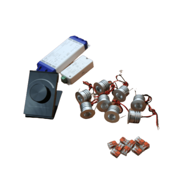 Complete set van 6 inbouwspots inclusief toebehoren