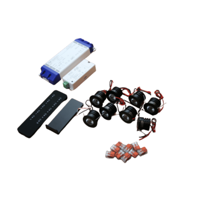 Complete set van 10 inbouwspots inclusief toebehoren