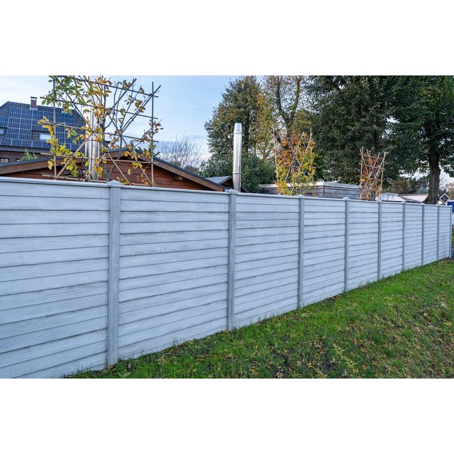 Betonplaat Rabat Houtmotief - Wit/grijs - 184 cm