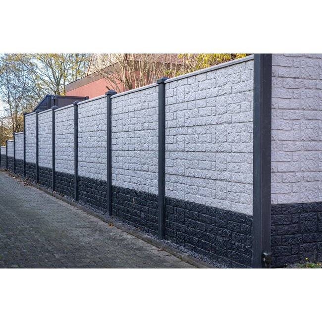 Betonplaat Romeins motief - Wit/grijs - 184 cm