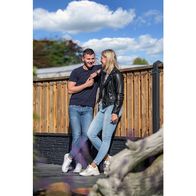 Betonplaat Leisteen motief - Antraciet - 184 cm