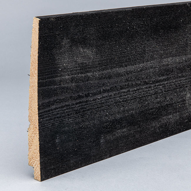 Gespoten vuren Zweeds Rabat plank zwart 1/2.3x18 cm