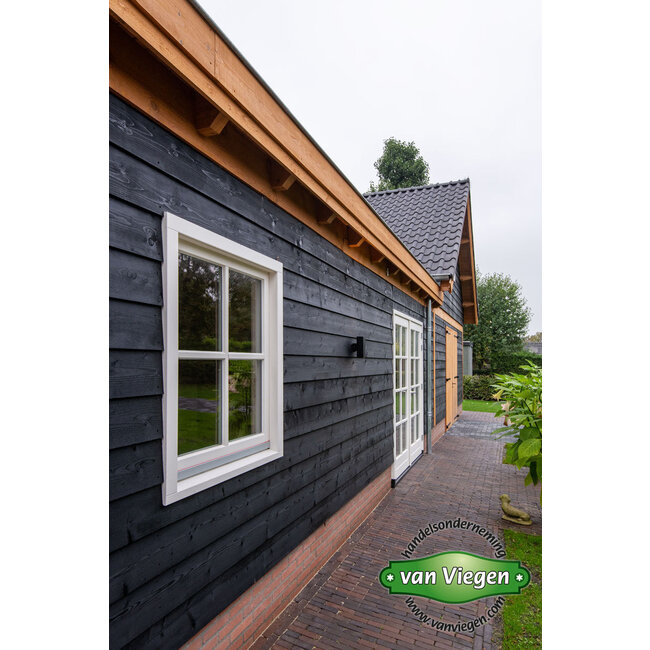 Gespoten vuren Zweeds Rabat plank zwart 1/2.3x18 cm