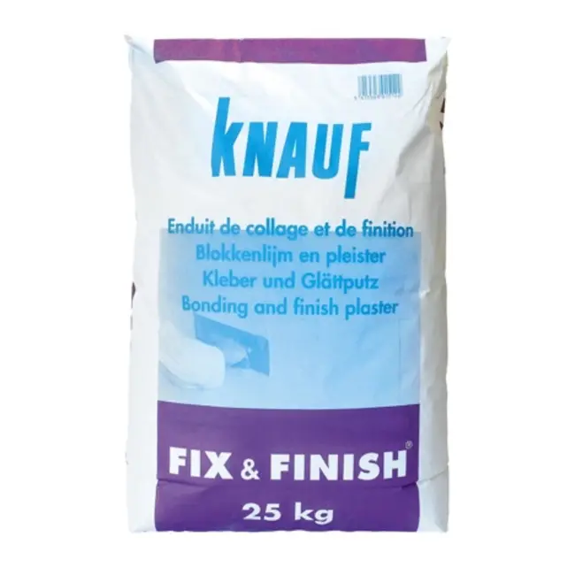 Knauf Fix en Finish gipsmortel pleister wit 25 kg