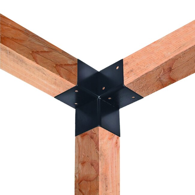 Paalverbinder 3-weg hoek 12cm paal