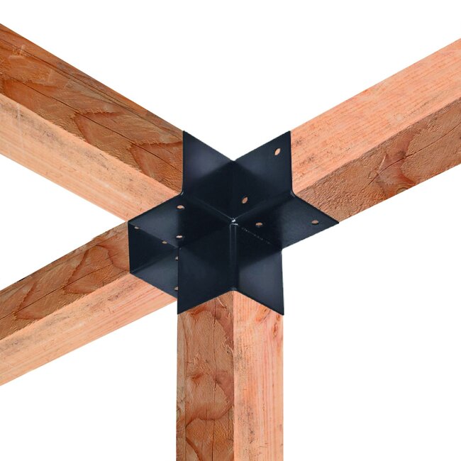 Paalverbinder 4-weg T-model 12cm paal