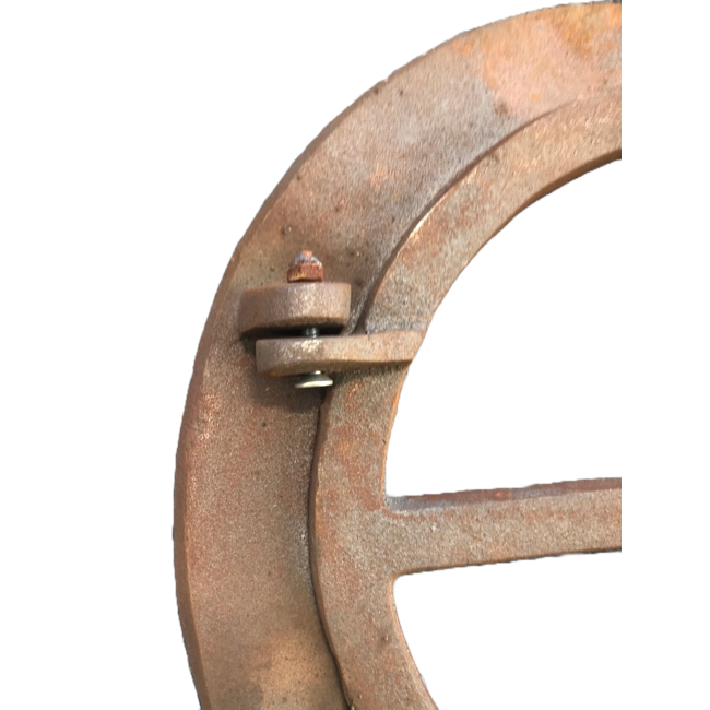 Gietijzeren raam rond 38 cm Ø  openslaand