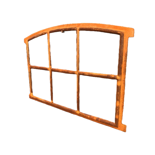 Gietijzeren raam geboogd 60x83 cm