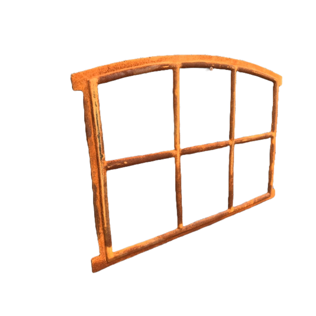 Gietijzeren raam geboogd 60x83 cm