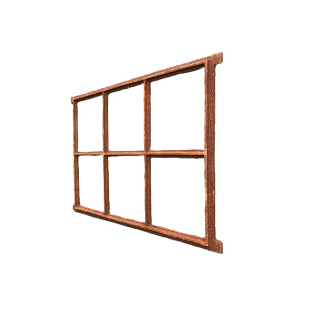 Gietijzeren raam recht 6-vaks 48x68 cm