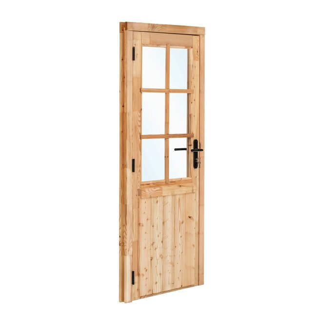 Lariks deur met raam 91 x 200 cm