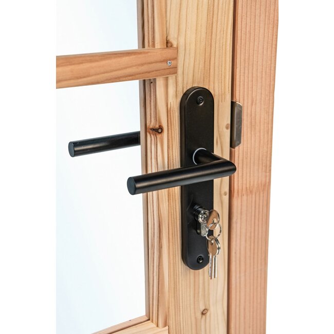 Lariks deur met raam 91 x 200 cm