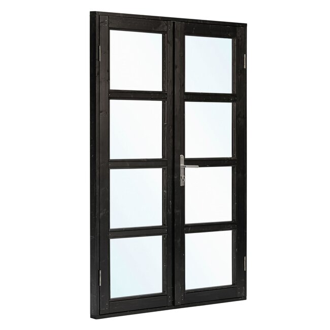 Dubbele Vuren deur met raam - 145 x 210 cm