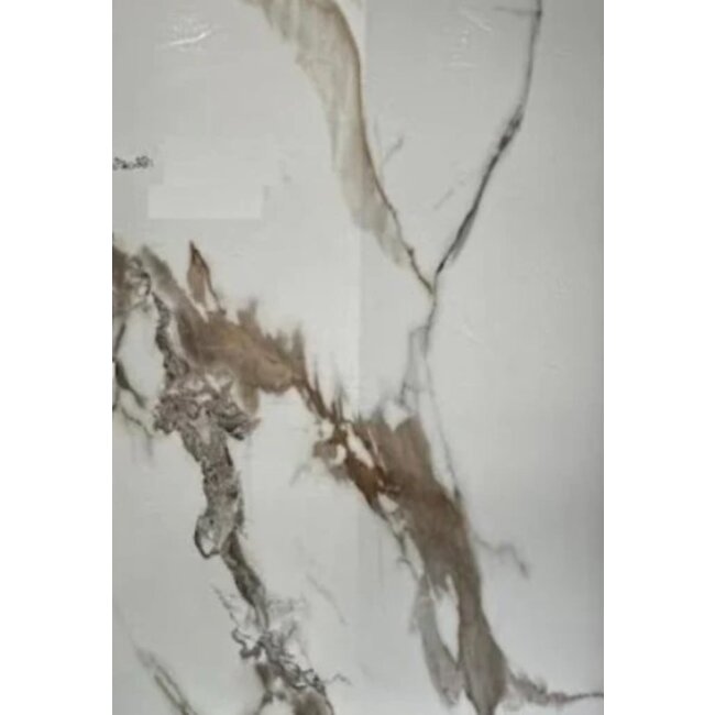 Marmer wandpaneel PVC mat wit-goud 120x280 cm