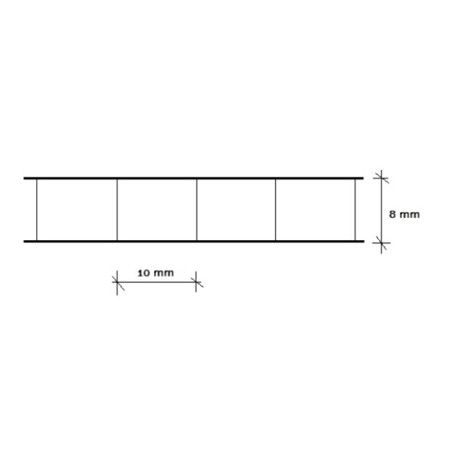Polycarbonaat kanaalplaat 8 mm helder 2-wandig