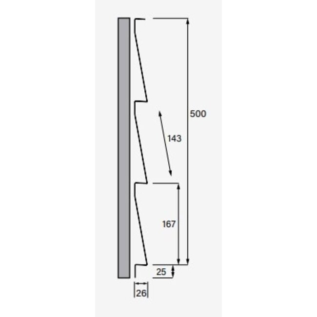 Stalen potdekselplaat 500mm 26/167 op maat & kleur