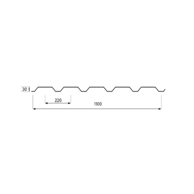 Stalen damwandplaat 30/1100 op maat & kleur
