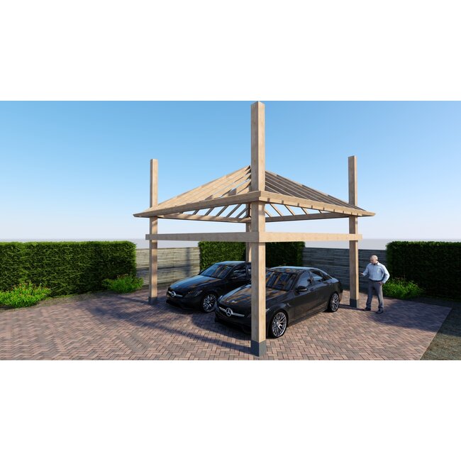 Hooiberg als carport groot