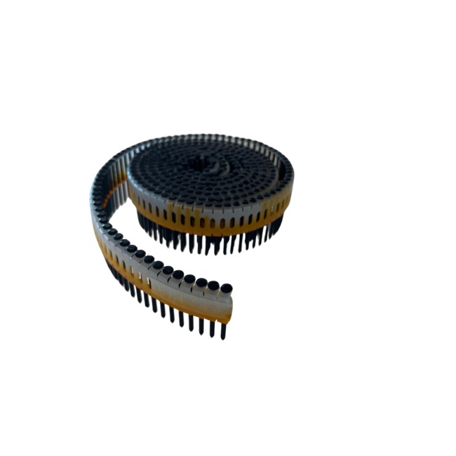 Rol spijkers RVS zwart - gevlakt, plastic verbonden