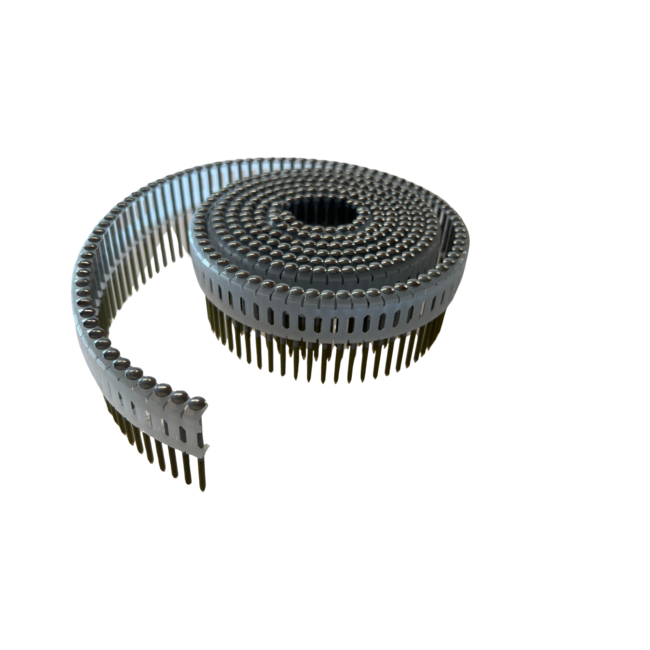 Rol spijkers RVS blank bollenskop, plastic verbonden