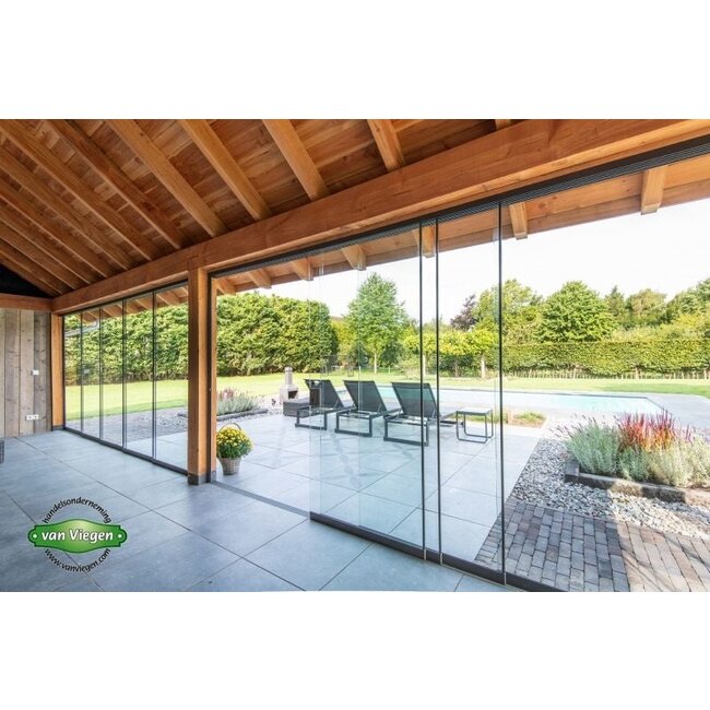 Glazen schuifwand 2 spoor - 161-203 cm