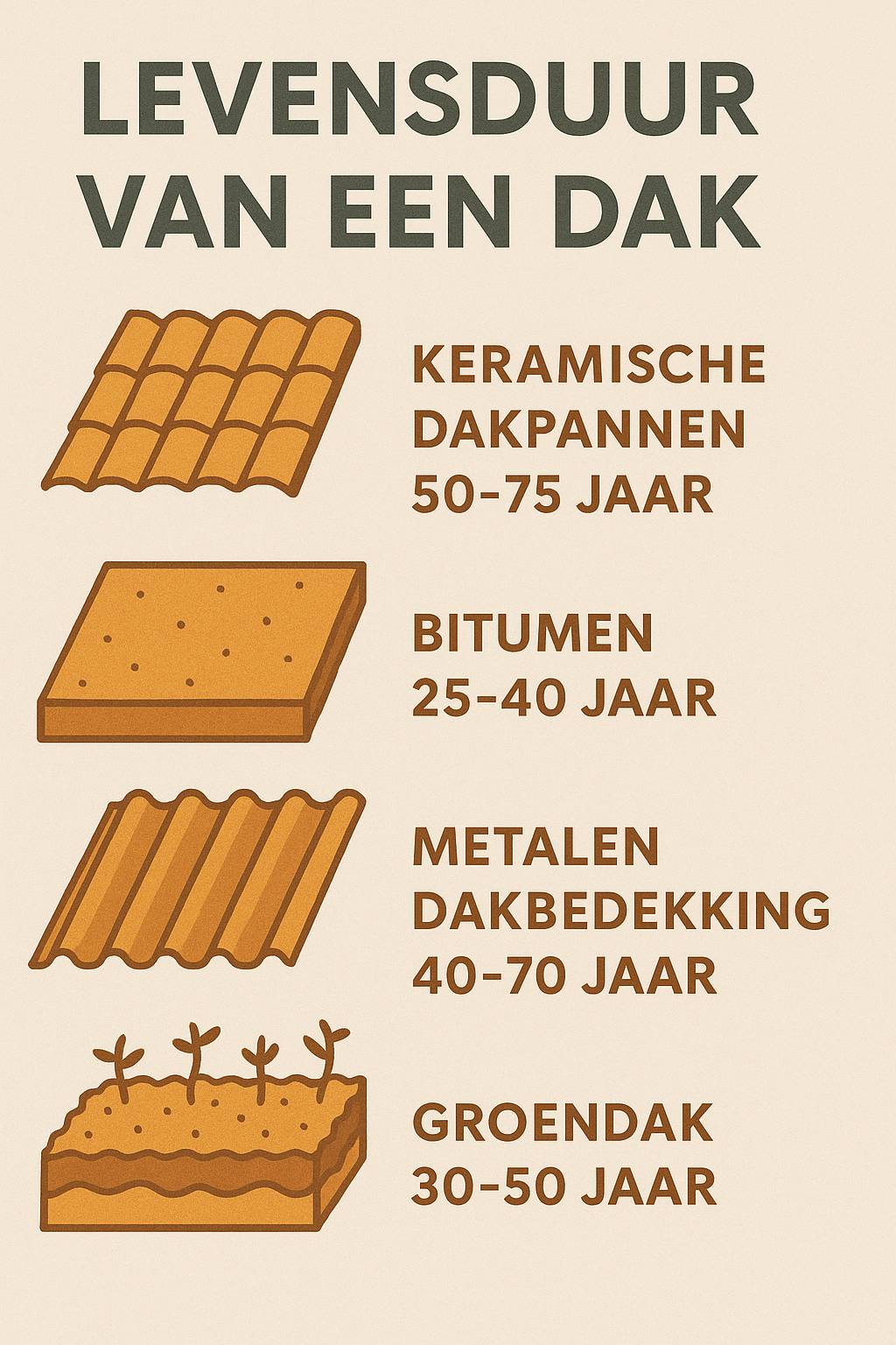 Wat is de gemiddelde levensduur van een dak? 