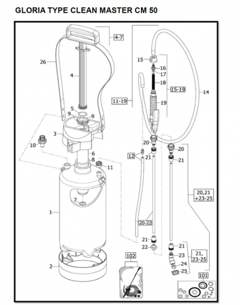 Gloria Drukspuit Clean Master CM50 Gloria Drukspuit Clean Master CM50