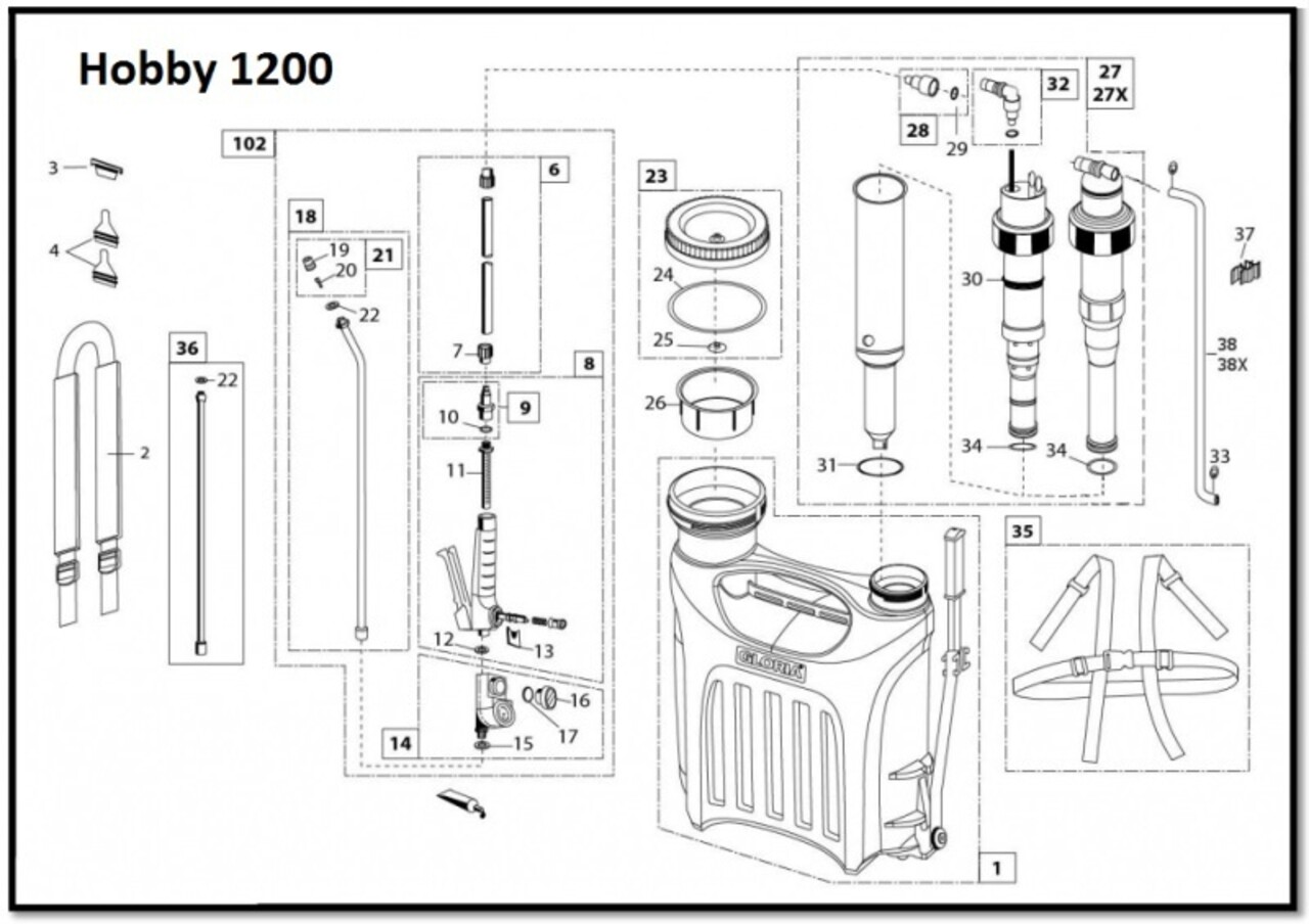 Gloria Gloria complete deksel voor Hobby/Pro rugspuiten Gloria Gloria complete deksel voor Hobby/Pro rugspuiten